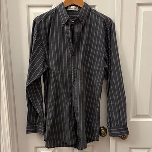 Men's Shore Club Gray Striped Button Down Shirt